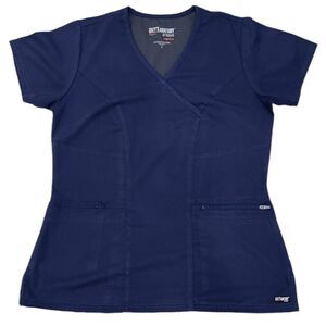 Grey’s Anatomy Scrub Top Womens Small Navy Blue Medical Shirt Uniform